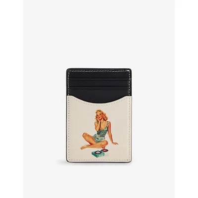 Duke & Dexter Mens Dean Pin Up Leather Card Holder Multi