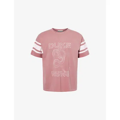 Duke + Dexter Mens Duke & Dexter Rising Printed Cotton T-shirt In Pink