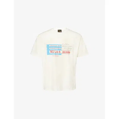 Duke & Dexter Mens Vintage White Rizla Graphic-print Cotton-jersey T-shirt Xl