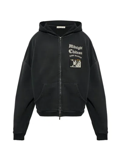 Duke + Dexter Midnight Château Zip-up Hoodie In Black