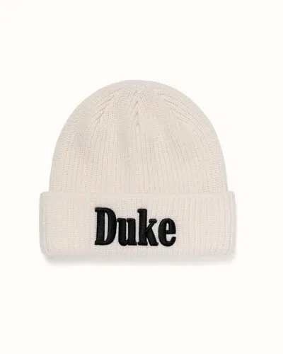 Duke + Dexter Unisex Duke Cream Beanie In White
