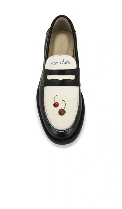 Duke + Dexter Wilde Cherry Penny Loafer In Black
