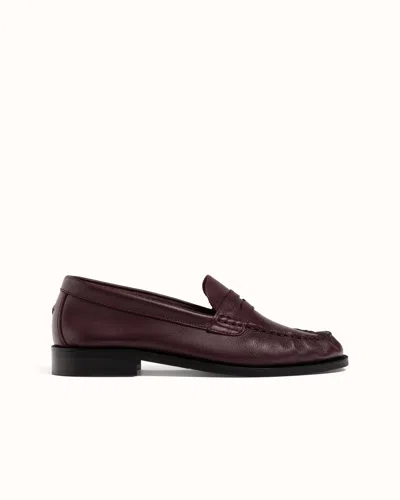 Duke + Dexter Women's Ezra Burgundy Ruched Loafer - Women's