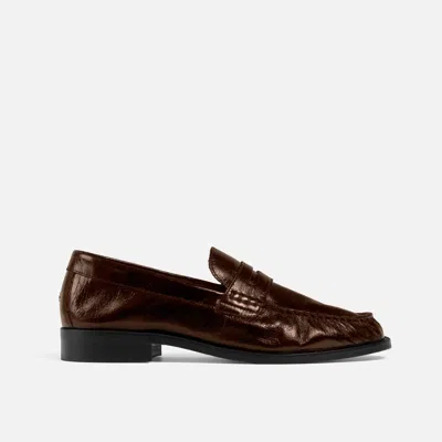 Duke + Dexter Women's Ezra Chestnut Ruched Loafer - Women's