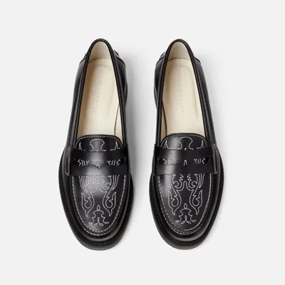 Duke & Dexter Women's Wilde Black Western Penny Loafer - Women's