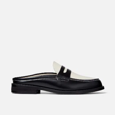 Duke & Dexter Women's Wilde Black + White Mule Loafer - Women's In Black/white