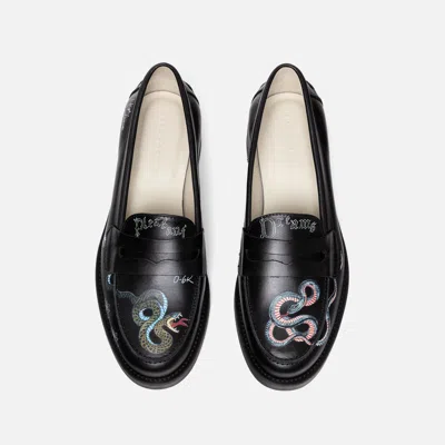 Duke + Dexter Women's Wilde Pleasant Dreams Snake Penny Loafer - Women's