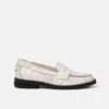 Duke & Dexter Women's Wilde White Cracked Penny Loafer - Women's In White