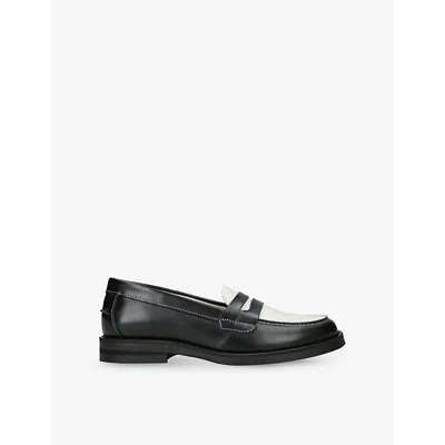 Duke + Dexter Wilde Lip-print Leather Loafers In Black