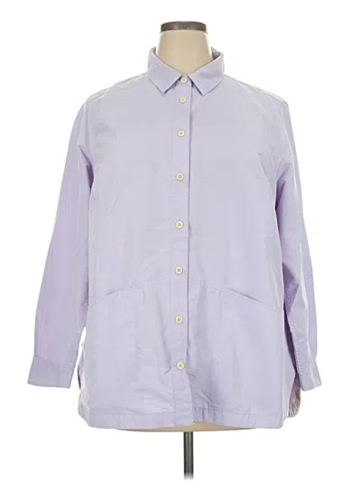Pre-owned Duluth Trading Co. 3/4 Sleeve Blouse In Purple