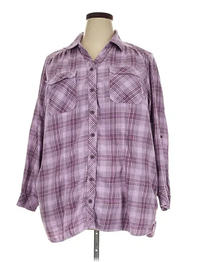 Pre-owned Duluth Trading Co. 3/4 Sleeve Blouse In Purple