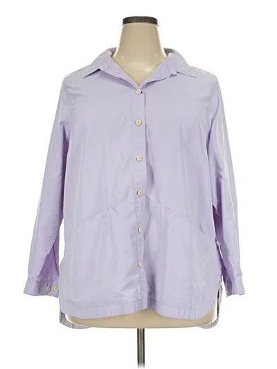 Pre-owned Duluth Trading Co. 3/4 Sleeve Blouse In Purple