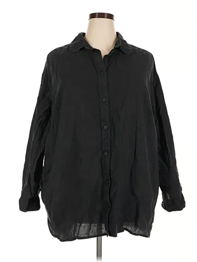 Pre-owned Duluth Trading Co. 3/4 Sleeve Button Down Shirt In Black