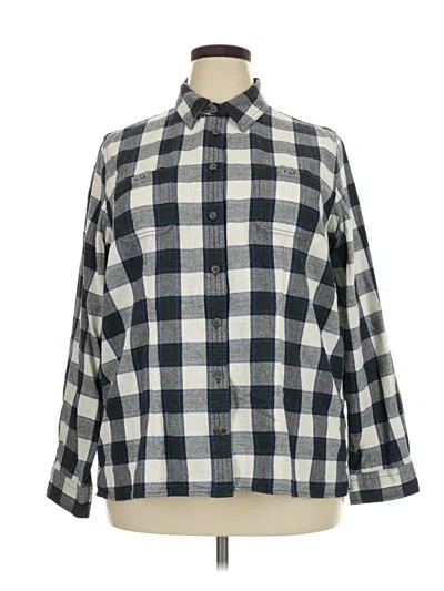 Pre-owned Duluth Trading Co. 3/4 Sleeve Button Down Shirt In Blue