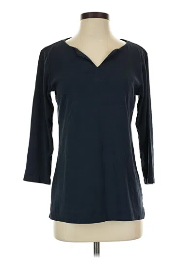 Pre-owned Duluth Trading Co. 3/4 Sleeve Top Black V-neck Tops