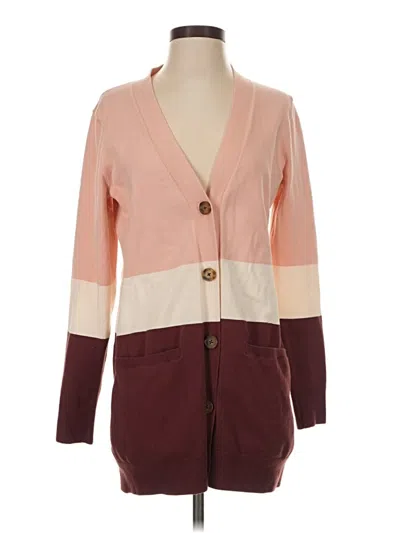 Pre-owned Duluth Trading Co. Cardigan Sweater In Pink