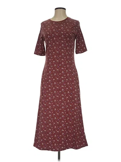 Pre-owned Duluth Trading Co. Casual Dress In Burgundy