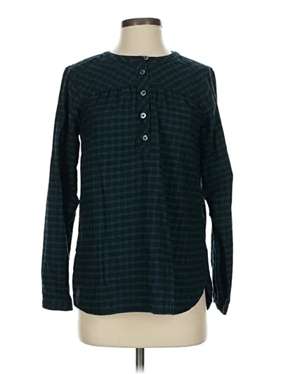 Pre-owned Duluth Trading Co. Long Sleeve Blouse In Blue