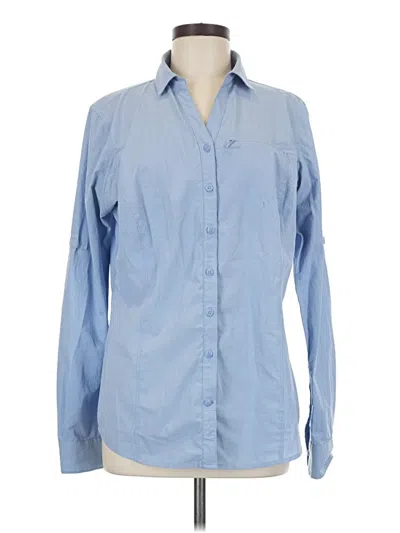 Pre-owned Duluth Trading Co. Long Sleeve Blouse In Blue