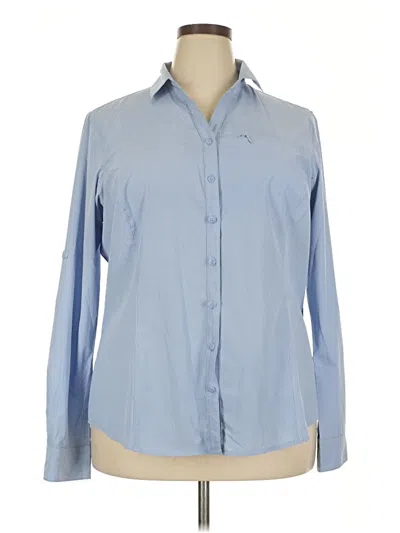 Pre-owned Duluth Trading Co. Long Sleeve Blouse In Blue