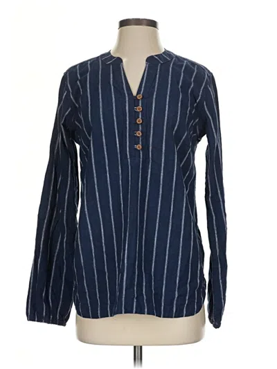 Pre-owned Duluth Trading Co. Long Sleeve Blouse In Blue