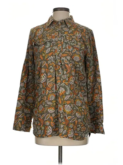 Pre-owned Duluth Trading Co. Long Sleeve Blouse In Brown