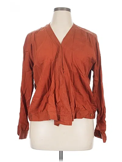 Pre-owned Duluth Trading Co. Long Sleeve Blouse In Brown
