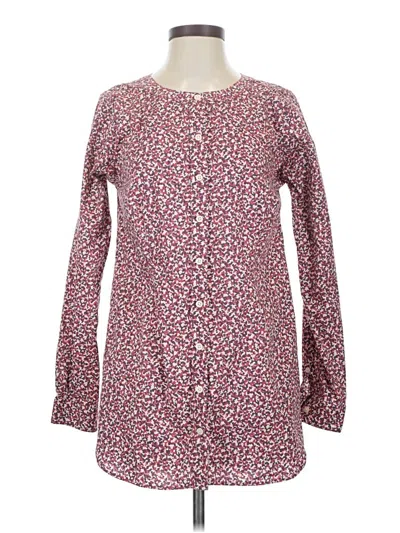 Pre-owned Duluth Trading Co. Long Sleeve Blouse In Burgundy