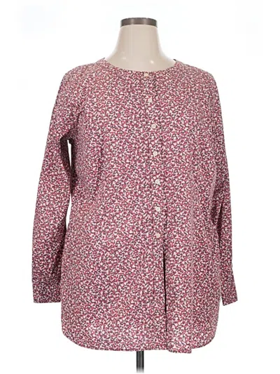 Pre-owned Duluth Trading Co. Long Sleeve Blouse In Burgundy