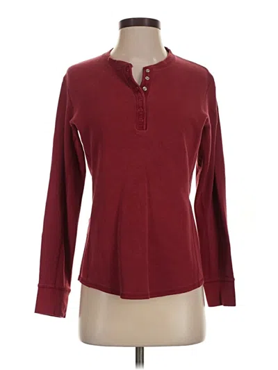 Pre-owned Duluth Trading Co. Long Sleeve Blouse In Burgundy