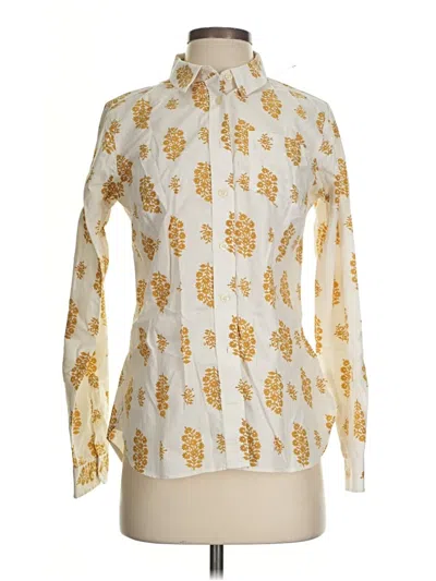 Pre-owned Duluth Trading Co. Long Sleeve Blouse In Gold