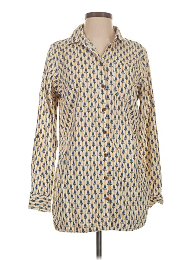 Pre-owned Duluth Trading Co. Long Sleeve Blouse In Gold