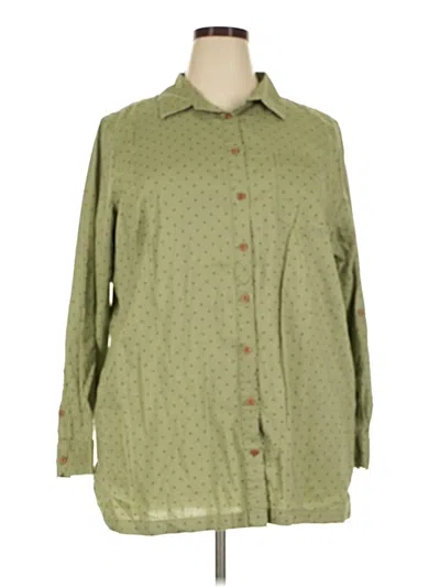 Pre-owned Duluth Trading Co. Long Sleeve Blouse In Green