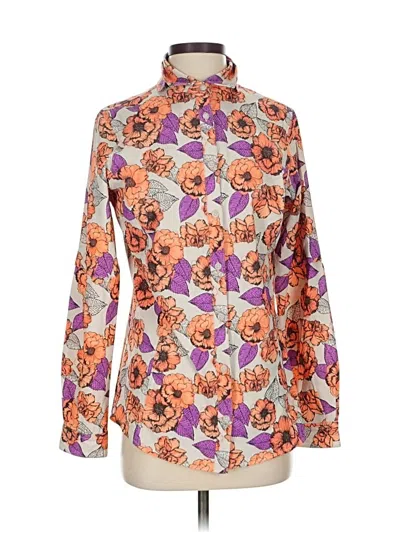 Pre-owned Duluth Trading Co. Long Sleeve Blouse In Orange