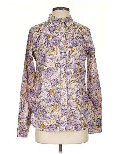 Pre-owned Duluth Trading Co. Long Sleeve Blouse In Purple