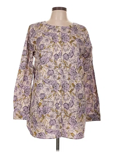 Pre-owned Duluth Trading Co. Long Sleeve Blouse In Purple