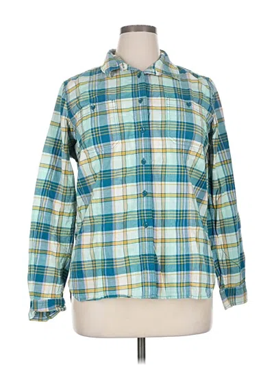Pre-owned Duluth Trading Co. Long Sleeve Button Down Shirt In Blue