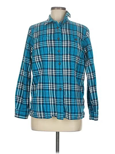 Pre-owned Duluth Trading Co. Long Sleeve Button Down Shirt In Blue