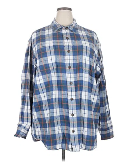 Pre-owned Duluth Trading Co. Long Sleeve Button Down Shirt In Blue