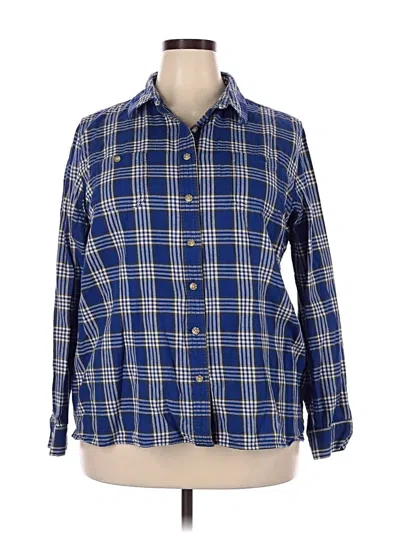 Pre-owned Duluth Trading Co. Long Sleeve Button Down Shirt In Blue