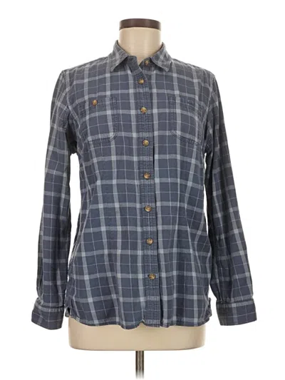 Pre-owned Duluth Trading Co. Long Sleeve Button Down Shirt In Blue