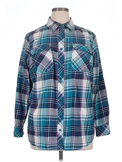 Pre-owned Duluth Trading Co. Long Sleeve Button Down Shirt In Blue