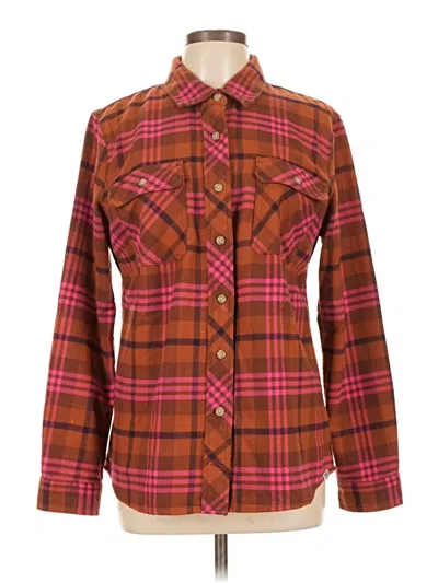 Pre-owned Duluth Trading Co. Long Sleeve Button Down Shirt In Brown