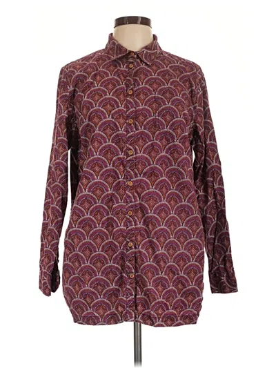 Pre-owned Duluth Trading Co. Long Sleeve Button Down Shirt In Burgundy