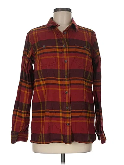 Pre-owned Duluth Trading Co. Long Sleeve Button Down Shirt In Burgundy