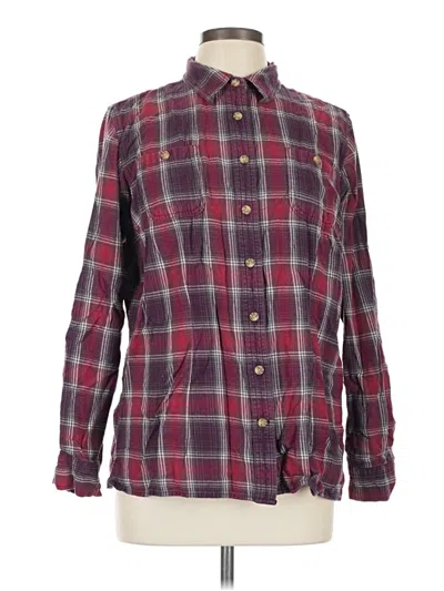 Pre-owned Duluth Trading Co. Long Sleeve Button Down Shirt In Burgundy