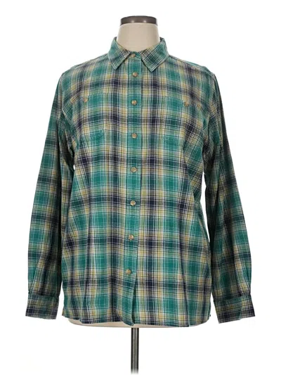 Pre-owned Duluth Trading Co. Long Sleeve Button Down Shirt In Green