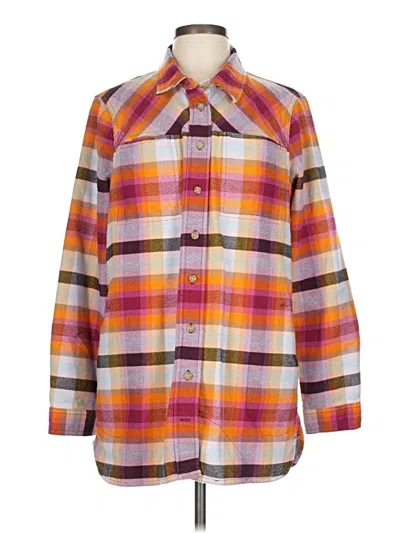 Pre-owned Duluth Trading Co. Long Sleeve Button Down Shirt In Orange