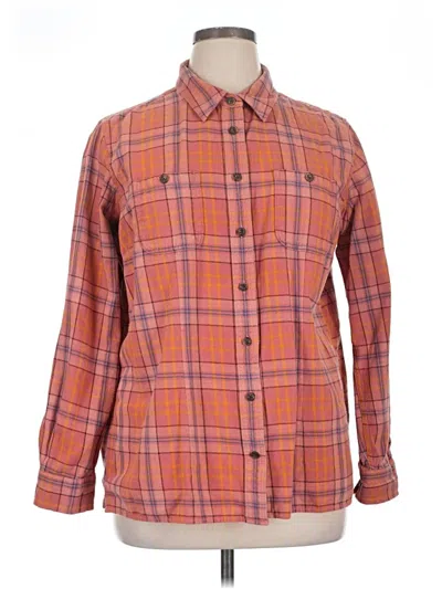 Pre-owned Duluth Trading Co. Long Sleeve Button Down Shirt In Orange