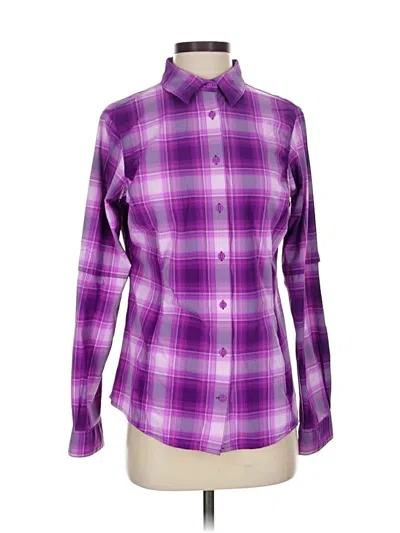 Pre-owned Duluth Trading Co. Long Sleeve Button Down Shirt In Purple
